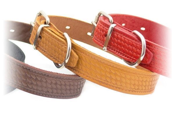 Нашийник шкіряний з тисненням Ланцюжок Лорі 29-40 см